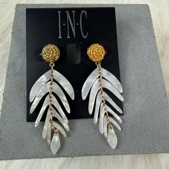 INC International Concepts Jewelry - INC International Palm Leaf Gold Tone Shakey Articulated Pierced Earrings